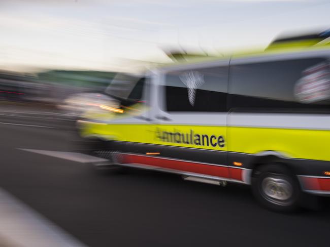 An ambulance is seen on James St, QAS, Queensland Ambulance Service, Saturday, December 19, 2020. Picture: Kevin Farmer