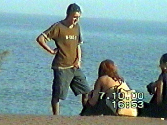 Mohammed Skaf, aged 17, talking with girls at Bondi immediately prior to his arrest.