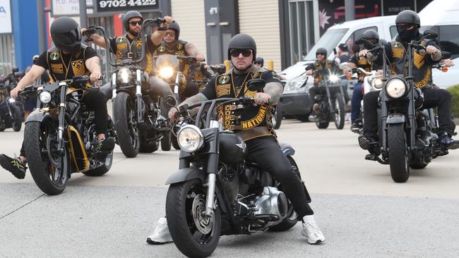 Mick Murray leads the Comancheros on their run from Hallam last year. Picture: David Crosling