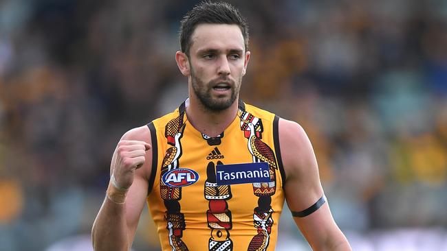 Jack Gunston was unstoppable for the Hawks against Port Adelaide. Picture: AAP Images