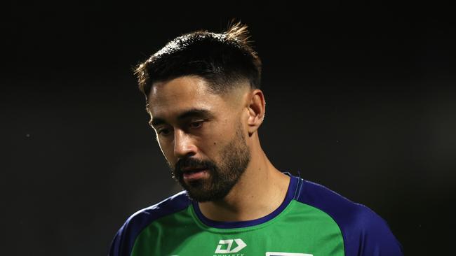 AUCKLAND, NEW ZEALAND - JUNE 15: Shaun Johnson of the Warriors warms up ahead of the round 15 NRL match between New Zealand Warriors and Melbourne Storm at Go Media Stadium Mt Smart, on June 15, 2024, in Auckland, New Zealand. (Photo by Hannah Peters/Getty Images)