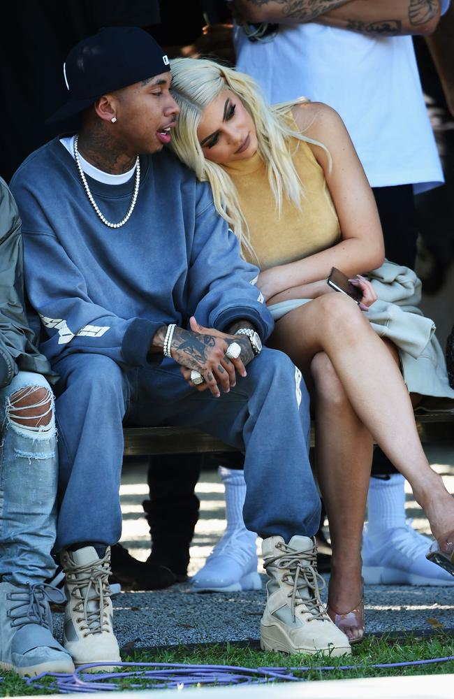 Tyga and Kylie Jenner at Kanye West’s Yeezy fashion show in New York in September. Picture: Getty Images