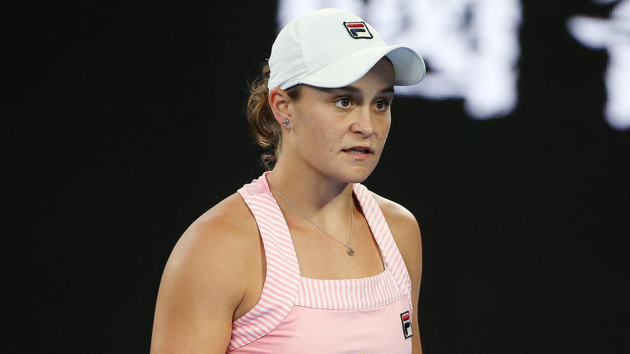 Australian Open Tennis. Day 9. Petra Kvitova vs Ash Barty. Ash Barty during 2nd set . Pic: Michael Klein