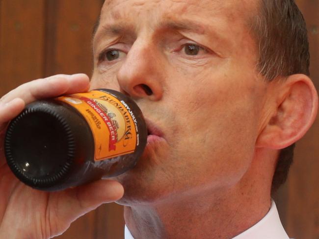 Opposition Leader Tony Abbott at Bundaberg Brewed Drinks in Bundaberg. Pic Mark Calleja. Pic Mark Calleja