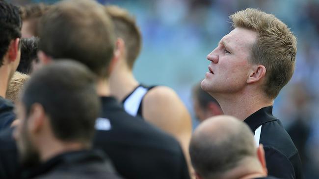 Nathan Buckley searches for inspiration. Picture: Wayne Ludbey