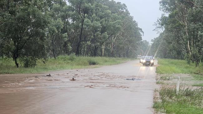 Bitumen torn up in Kingaroy near the cemetery. Photo: Ben Elais