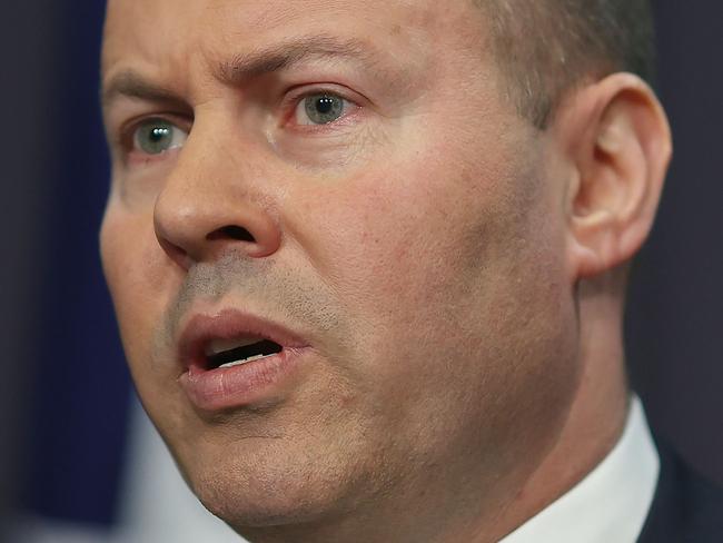 CANBERRA, AUSTRALIA - NewsWire Photos, AUGUST, 19, 2021: The Treasurer Josh Frydenberg at a press conference at Parliament House in Canberra.Picture: NCA NewsWire/Gary Ramage