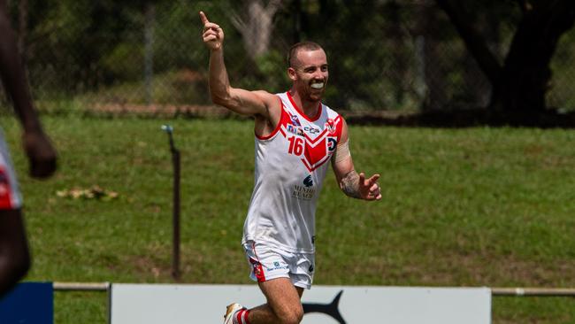 Liam Odea playing in the Southern Districts vs Waratah match in Round 13 of the 2024-25 NTFL season. Picture: Pema Tamang Pakhrin