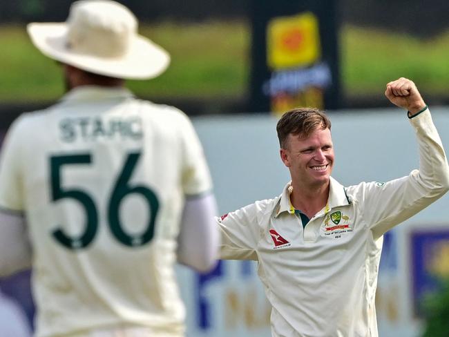 Matthew Kuhnemann took nine wickets on his Test return. Picture: Ishara S.Kodikara/AFP