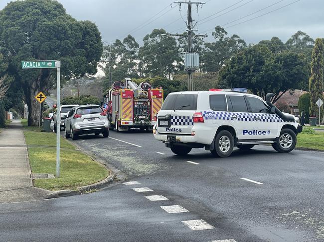 Police, the CFA and the SES have been called to an incident on Bowen St in Warragul where one person has died. Picture: Jack Colantuono