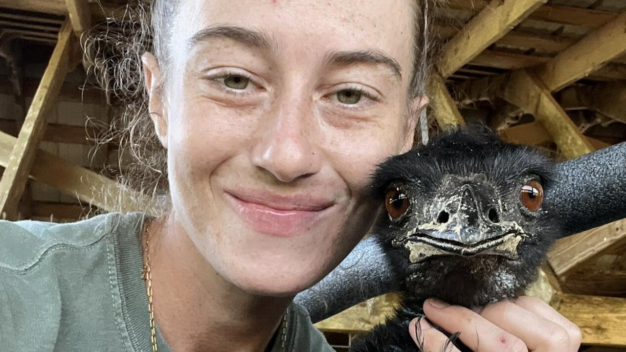 Hillary Blake with her pet emu and TikTok sensation, Emmanuel. Picture: Instagram