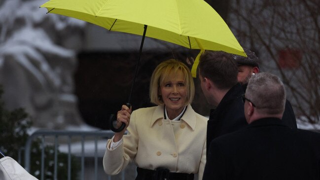 E. Jean Carroll, a former magazine columnist, arrives at Manhattan federal court. Picture: AFP/Getty Images