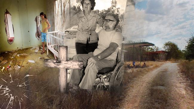 Joyce and Ron Linfoot stopped for the night at Princhester Creek south of Marlborough along the Marlborough Sarina Rd in 1967 when they were shot while walking back to their car. The culprits were never found. Pictured is an abandoned roadhouse and motel along the road. Picture: holidayroad.com.au