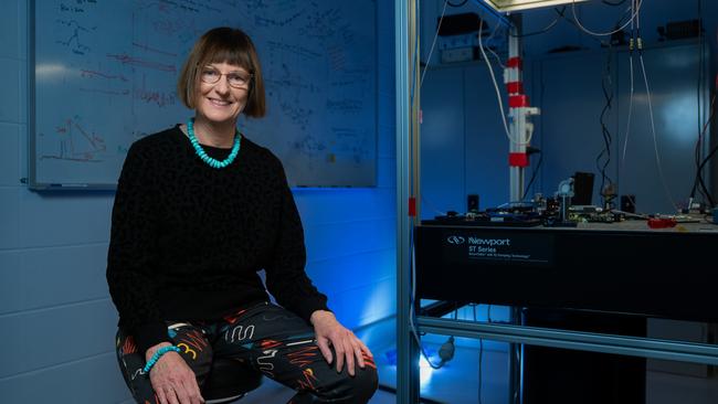 Professor Susan Scott, in her ANU workplace in Canberra, has been selected to be part of a prestigious group of scientists studying the forces of gravity. Picture: Tracey Nearmy/ANU