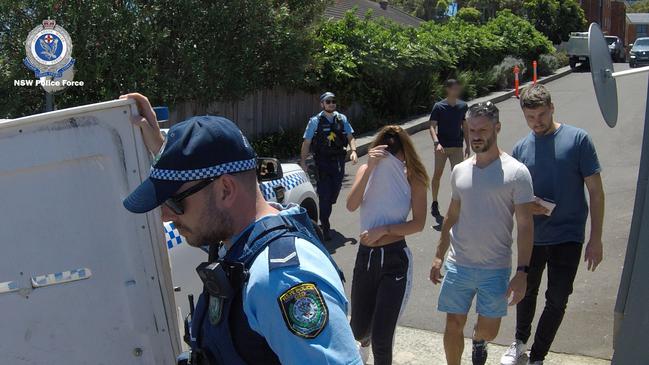 Danielle Hogan is arrested on Thursday in North Bondi. Picture: NSW Police