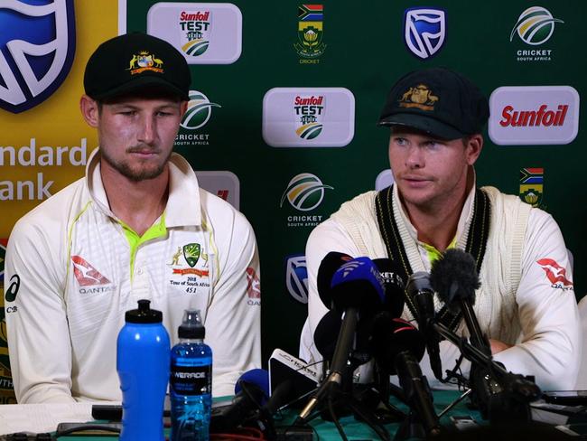 Cameron Bancroft and Steve Smith could be playing in England soon. Picture: AFP