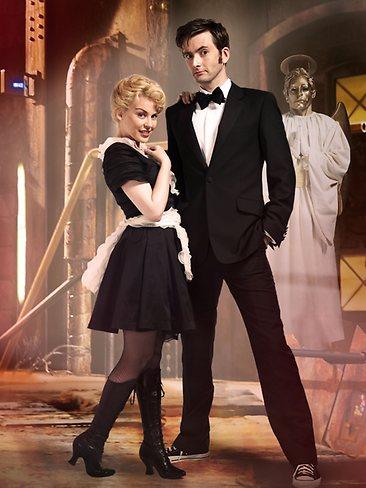 Minogue as Astrid Perth and David Tennant as the Doctor in TV show Doctor Who in 2007. Picture: Supplied/Dr Who