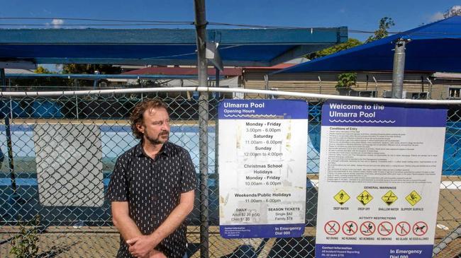 President of Ulmarra Village Inc Steve Pickering is concerned about a resolution to fill in the Ulmarra pool by council will go ahead before they have a chance to put forward a proposal to save the pool. Picture: Adam Hourigan