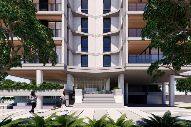 Artist impressions of a proposed 14-storey tower planned for Palm Beach by H&amp;F Property Group. Picture: Supplied