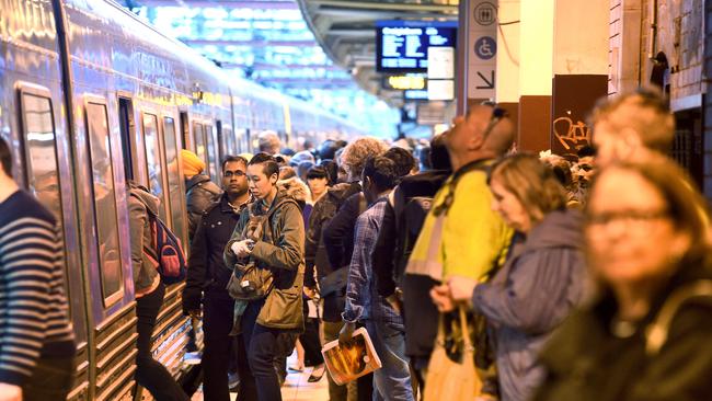 New data shows overcrowding is rising in peak-hour trains. Picture: Mike Keating