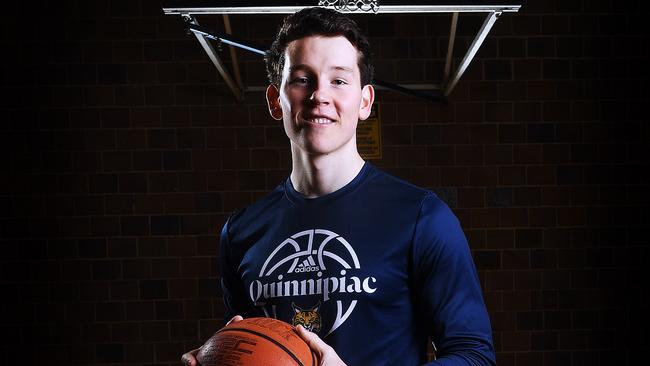 Sturt Sabres basketballer and Mercedes College graduate Jacob Rigoni has forged an impressive career at Connecticut college Quinnipiac University. Picture: Mark Brake