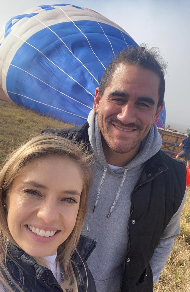 Talisha Kent and Hemi Mullen before their hot air balloon ride with Balloons Afloat Gold Coast before the crash. Picture: Supplied