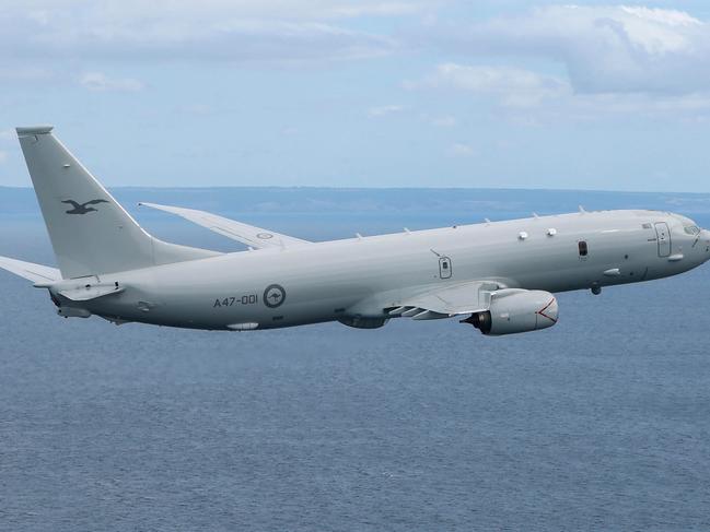 A RAAF Boeing P-8A  in training