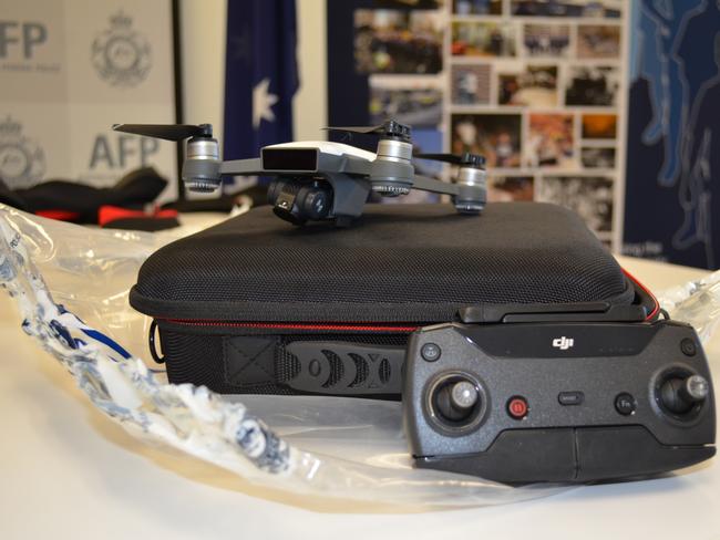 A drone seized by AFP officers as part of its investigation into the child exploitations activities of a Belgium tourist.