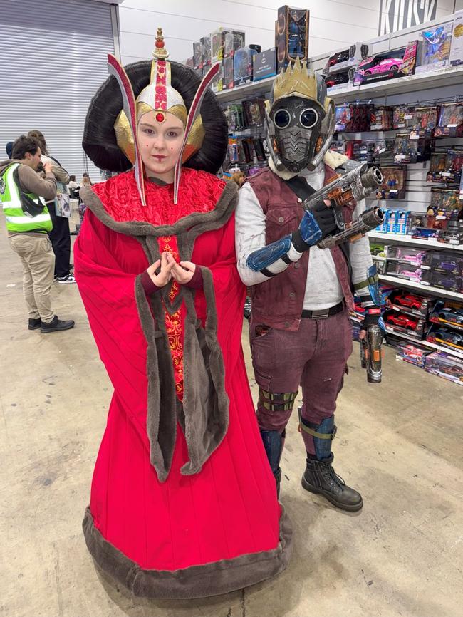Hayley and Zander attend the Oz Comic Con Melbourne at the Melbourne Convention & Exhibition Centre on Sunday, June 08, 2025. Picture: Jack Colantuono