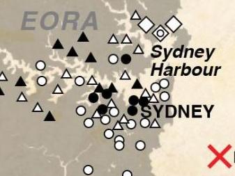 Map showing battles which raged across Sydney.