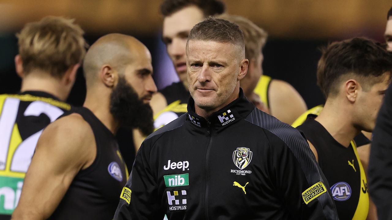 Damien Hardwick was not happy with Richmond playing at Marvel Stadium. Photo: Michael Klein