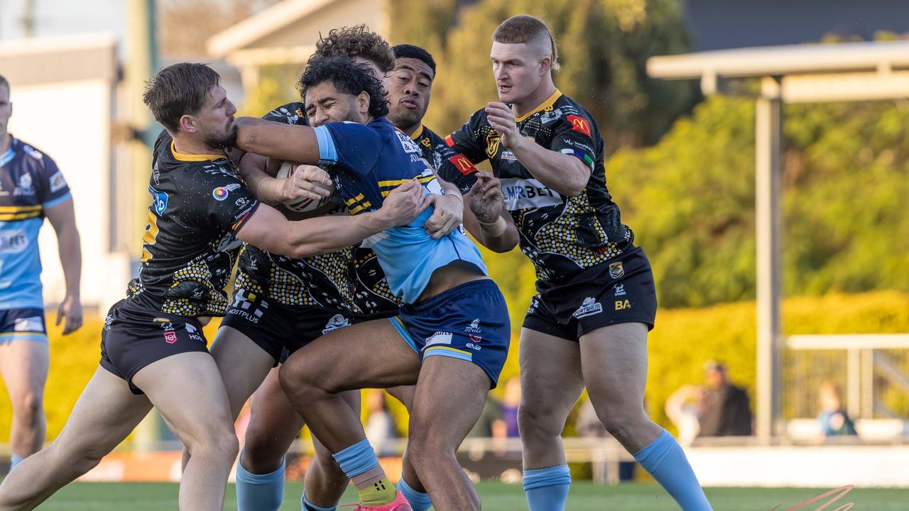 The Sunshine Coast Falcons scored a key 42-16 victory over the Norths Devils last weekend. Picture: Nicola Anne Photography.