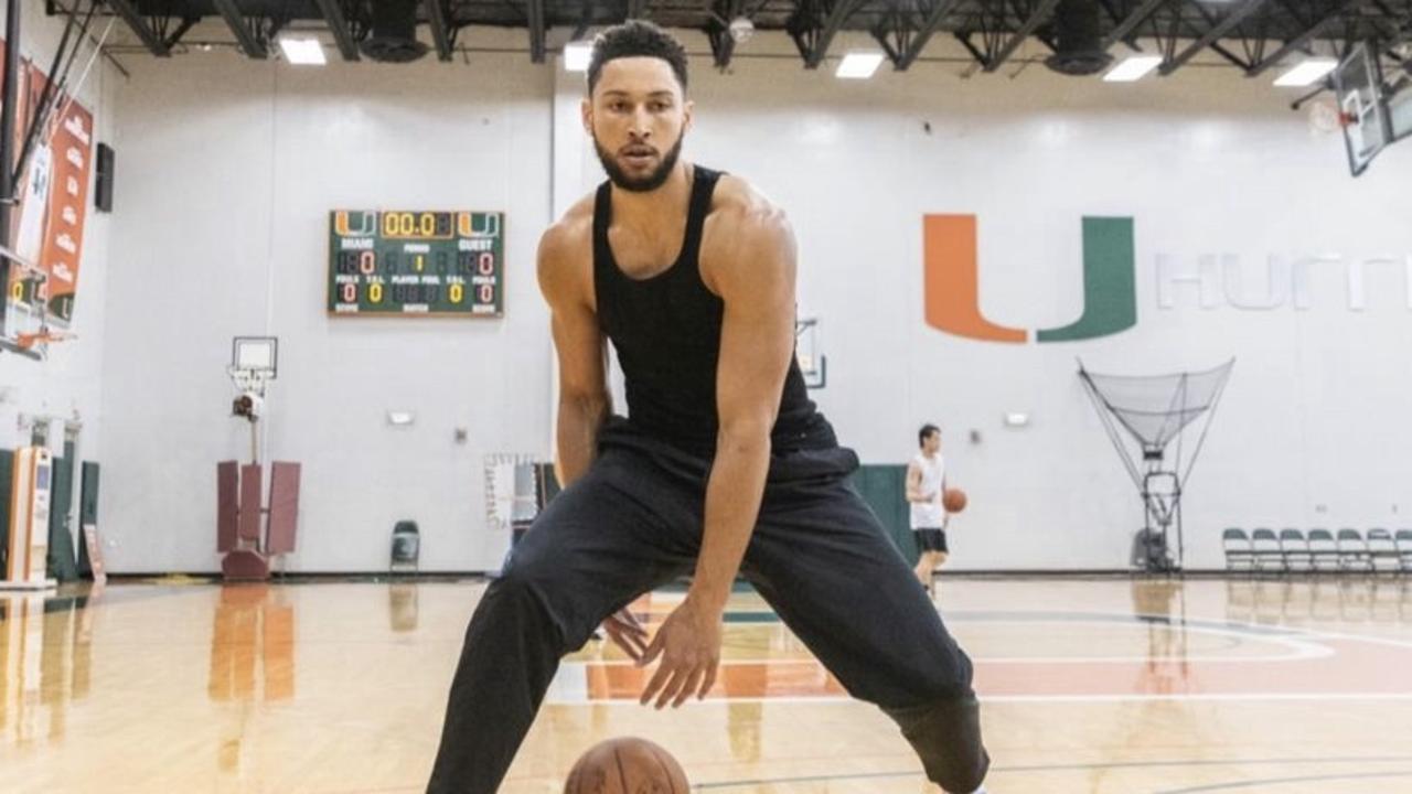 Ben Simmons looking fit and focused in training. Picture: Instagram