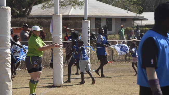 Buffaloes fans at the Tiwi Island Football League grand final between Tuyu Buffaloes and Pumarali Thunder. Picture: Max Hatzoglou