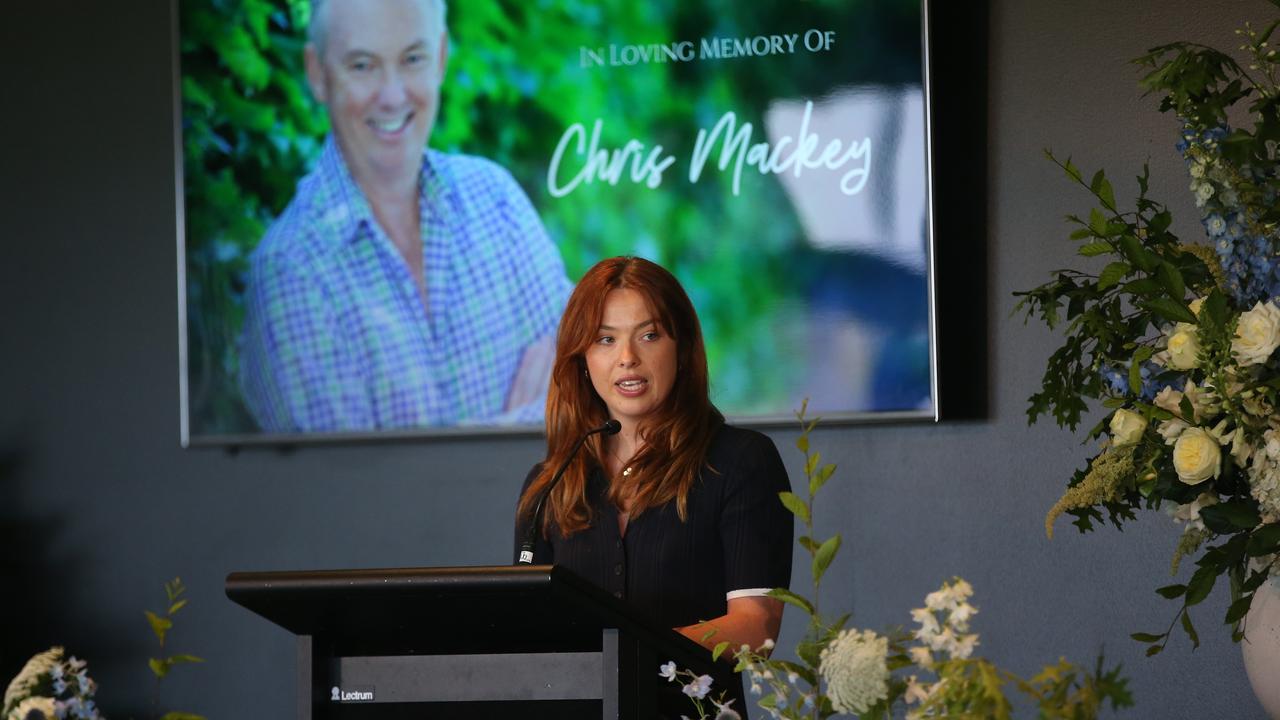 Chris's daughter Ellie spoke at the memorial service to her father. Picture: Alan Barber