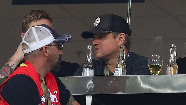 Matt Damon at the Gold Coast game. Picture: Getty Images