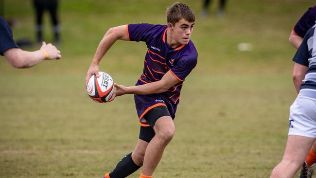 Brock Coombes in action at the U15s Queensland Schools Rugby Union State Championships. Picture: Brendan Hertel/QRU.