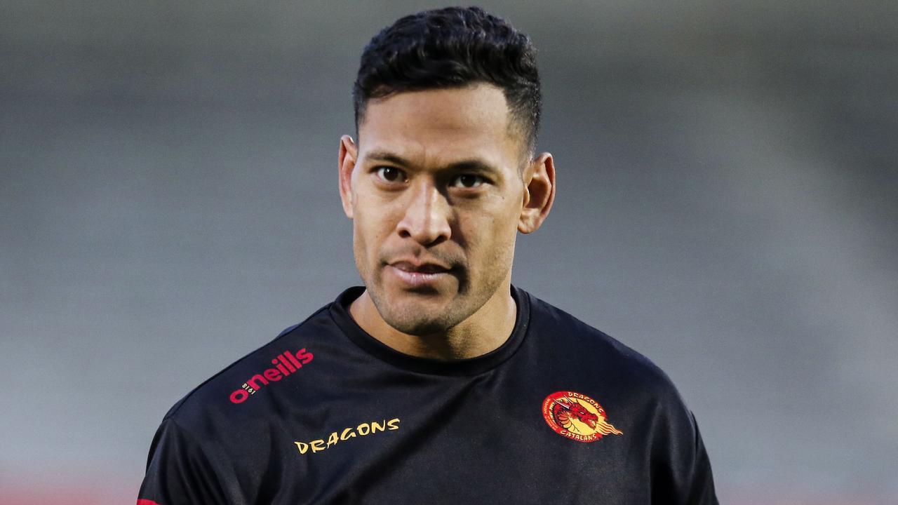 Catalans Dragons' Israel Folau is set to make his Super League debut. (Photo by RAYMOND ROIG / AFP)