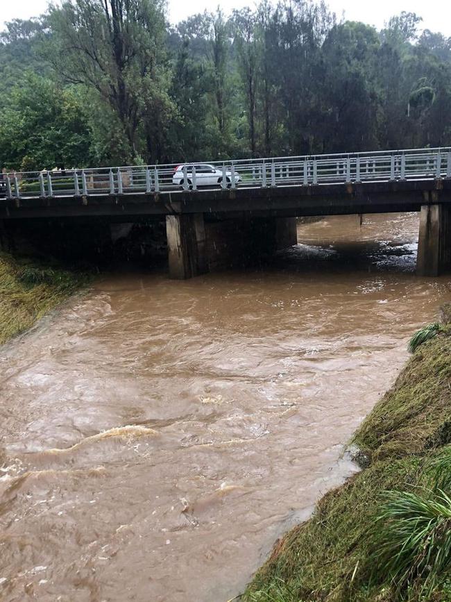 Stonequarry Creek is dropping after a sudden rise on Saturday night prompted an evacuation warning to be issued for Picton. Picture: Matt Gould