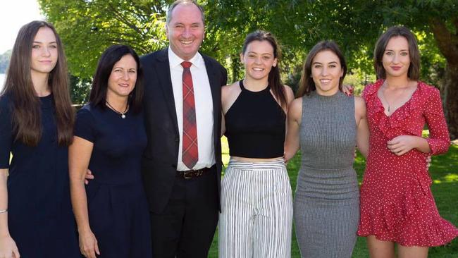 My Joyce pictured in happier times with wife Natalie and daughters (from left to right) Odette, Caroline, Julia, and Bridgette Picture: Facebook