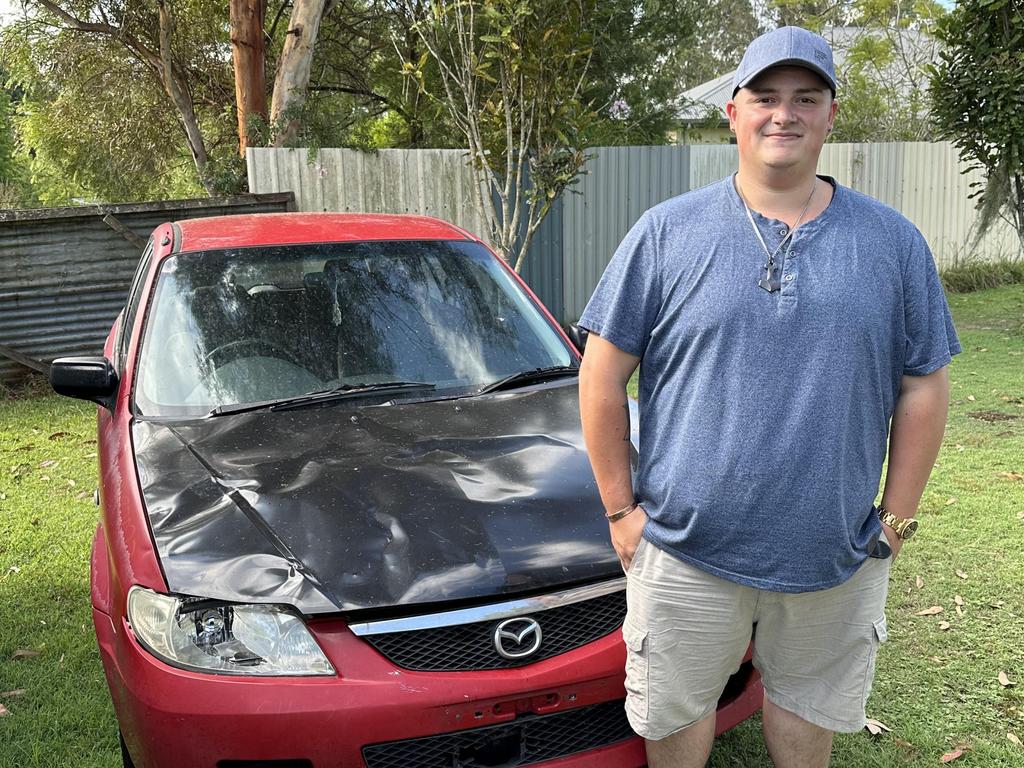 James Earl, a driver in rural Australia, who recently had his Mazda deemed a ‘total loss’ after hitting a kangaroo on the road. Picture: Supplied