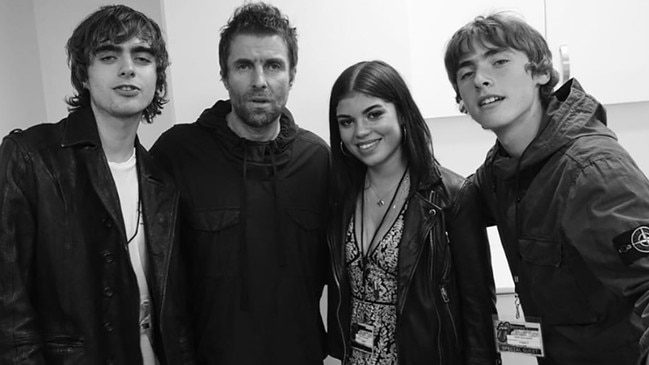 Left to right: Lennon Gallagher, Liam Gallagher, Molly Moorish and Gene Gallagher. Picture: Instagram