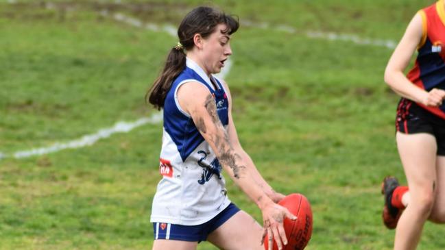 Henke in action for Angaston. Picture: Barossa Light and Gawler Football Association