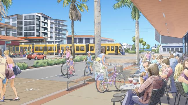 The coastal strip was picked as the best way forward for the tram system. Picture: Supplied