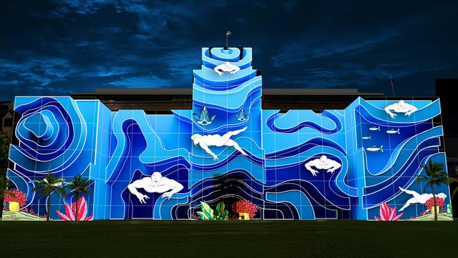 An artist’s render of Sea, Sand and Stars, Guan Wei on The Museum of Contemporary Art. Picture: Supplied