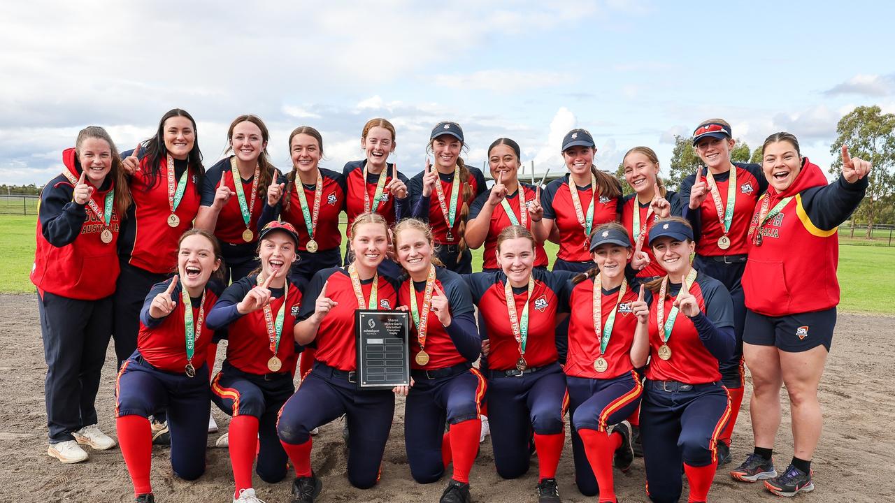 The School Sport SA U18 Girls Softball team made history this year. Picture: Supplied