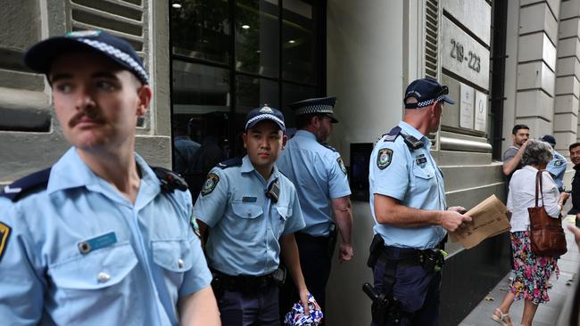 Police swarmed to the crime scene on Wednesday afternoon. Picture: Tim Hunter