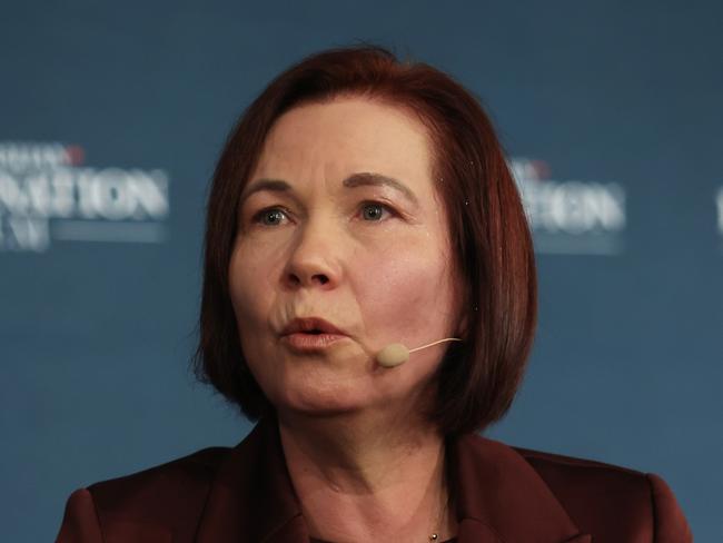 19/6/24: John Lehmann speaks with Tania Constable CEO of Minerals Australia at the Energy Nation' forum  at the Sheraton Grand Sydney. John Feder/The Australian.