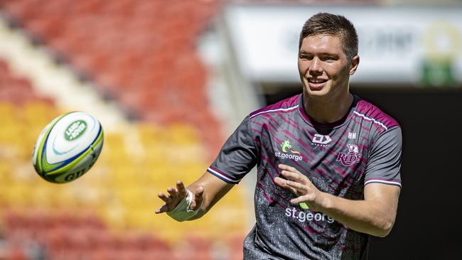 Reds lock Harry Hockings looks certain to play in Japan. Picture: Brendan Hertel