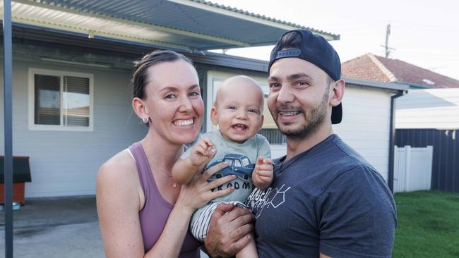 Jason and Nicola Azzopardi, with their son Charlie, sold their home in Colyton in Sydney’s west in three days on the market. Picture: David Swift